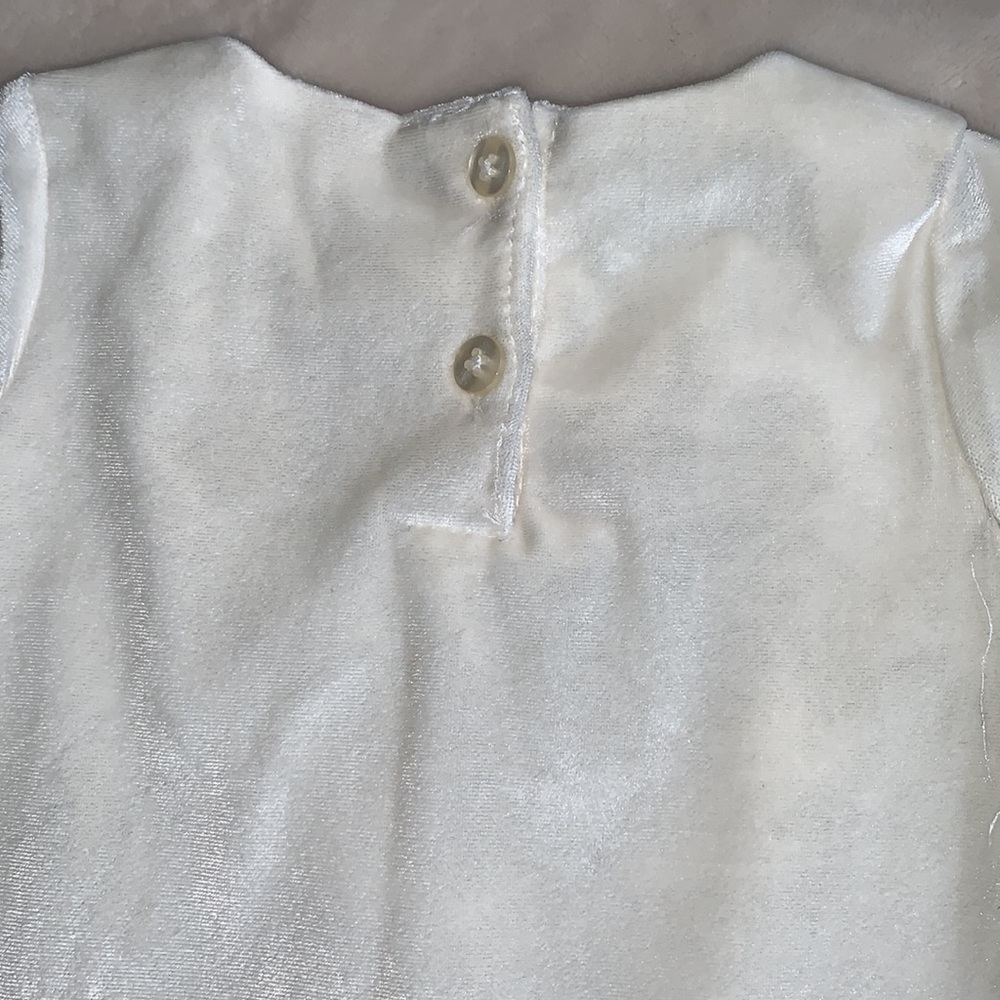 Koala Kids Ivory Velveteen Baby Girl Dress 6M Satin Trim EUC - Picture 13 of 13